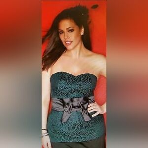 Lane Bryant Strapless Peplum Top Size 26